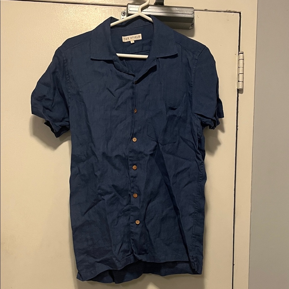 Far Afield Men's Navy Button Down Shirt